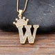 Voguue Gold Monogram Crown Necklace