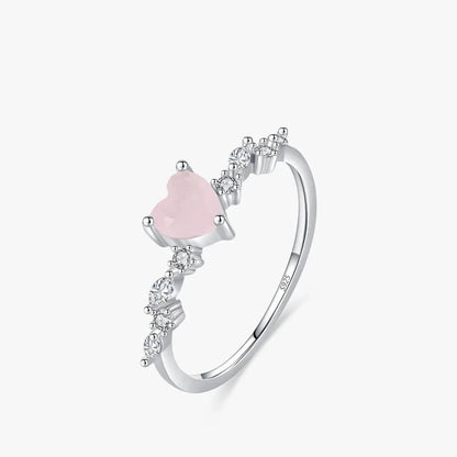 Voguue Pink Crystal Heart Ring - Voguue Oficial